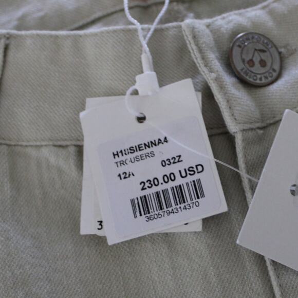 NWT Bonpoint Girls Sienna Style Straight Leg Chino Trousers Pants 12 Cream - Picture 8 of 9